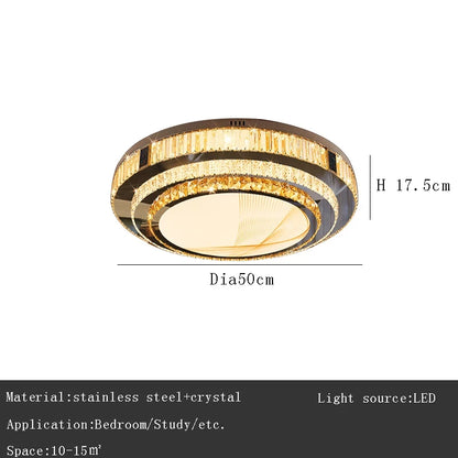 Celestia Gold Crystal Flush Mount LED Ceiling Light