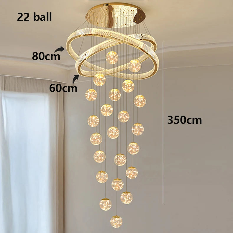 Aurielle Crystal Cascade Spiral Staircase Chandelier