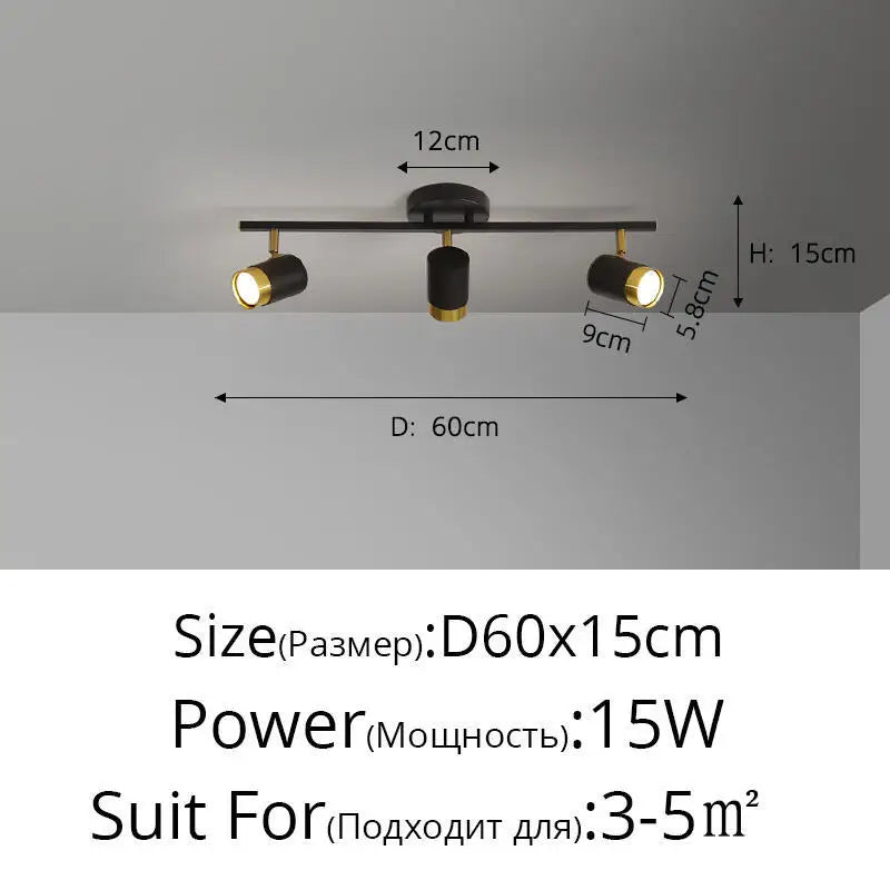 Élise Modern Black & White LED Ceiling Spotlight Lamp