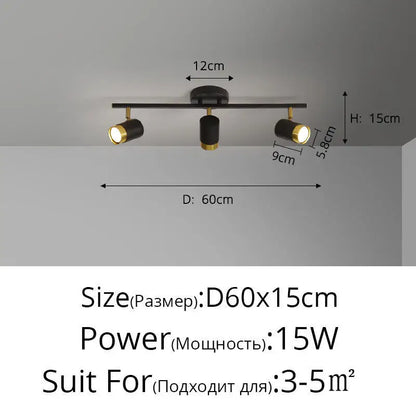 Élise Modern Black & White LED Ceiling Spotlight Lamp