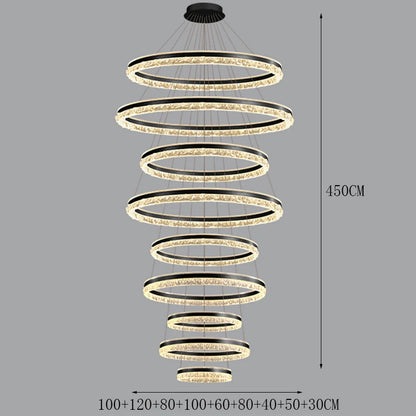 Modern Crystal Stair Pendant Light for Living Room and Hall
