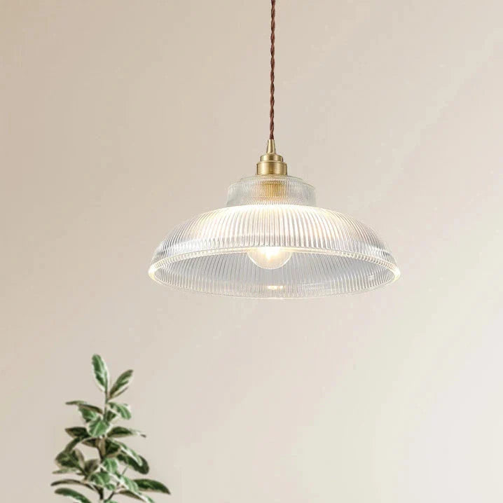Seraphina Linden Glow Ribbed Pendant Light
