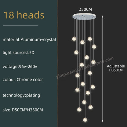 Seraphine Crystal Spiral Staircase Chandelier for Luxury Loft Interiors
