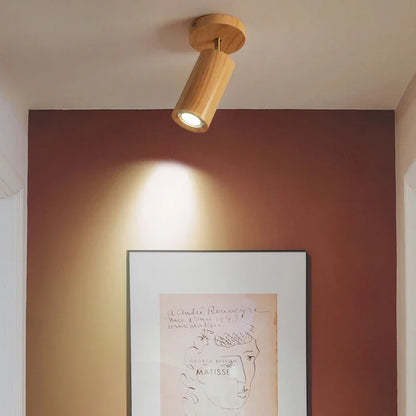 Camille Wooden LED E27 Surface Spotlight Ceiling Lamp