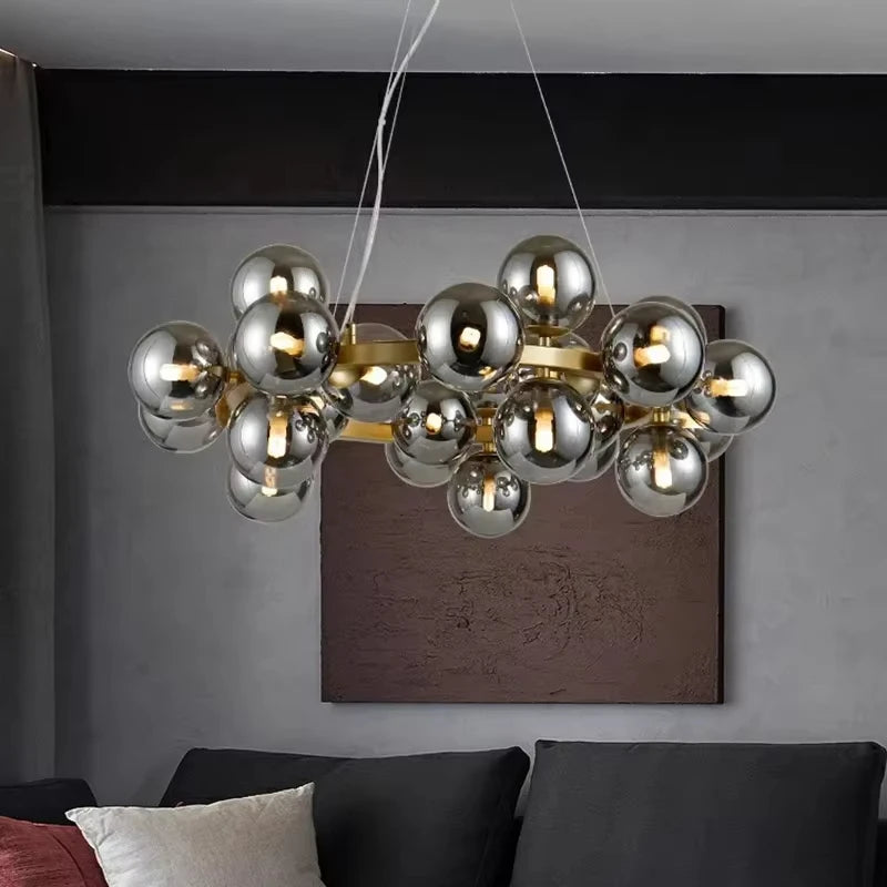 Sophie Glass Bubble Pendant Chandelier for Modern Living Spaces