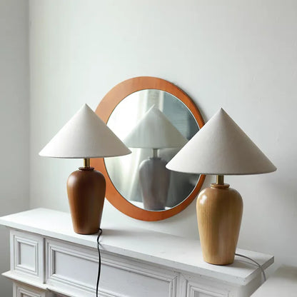 High-Quality Fabric Desk Lamp with Antique Wabi Sabi Style for Bedroom