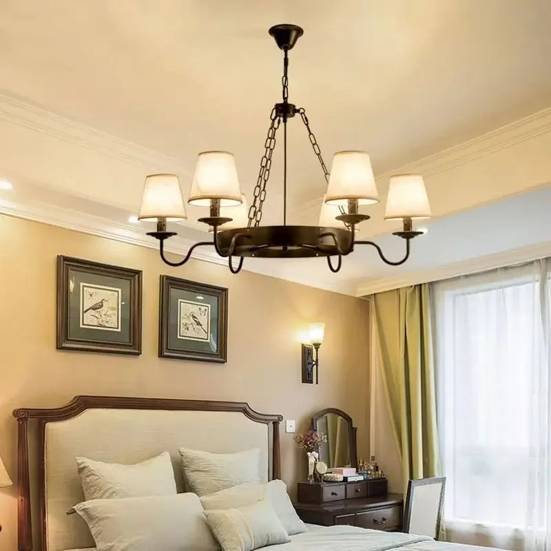 Camille Vintage Crystal Industrial Chandelier Ceiling Light