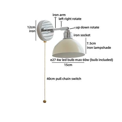Camille Modern Glass Iron LED Wall Lamp Rotate Design