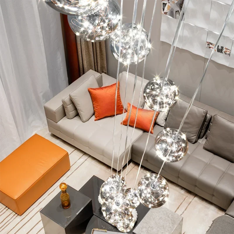 Adèle Starry Sky LED Staircase Pendant Chandelier