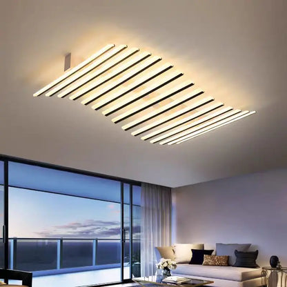 Élodie Minimalist Black Line LED Ceiling Chandelier Adjustable
