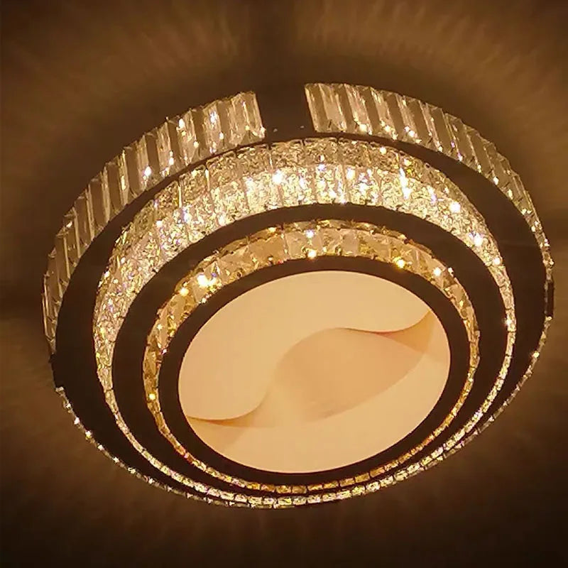 Celestia Gold Crystal Flush Mount LED Ceiling Light