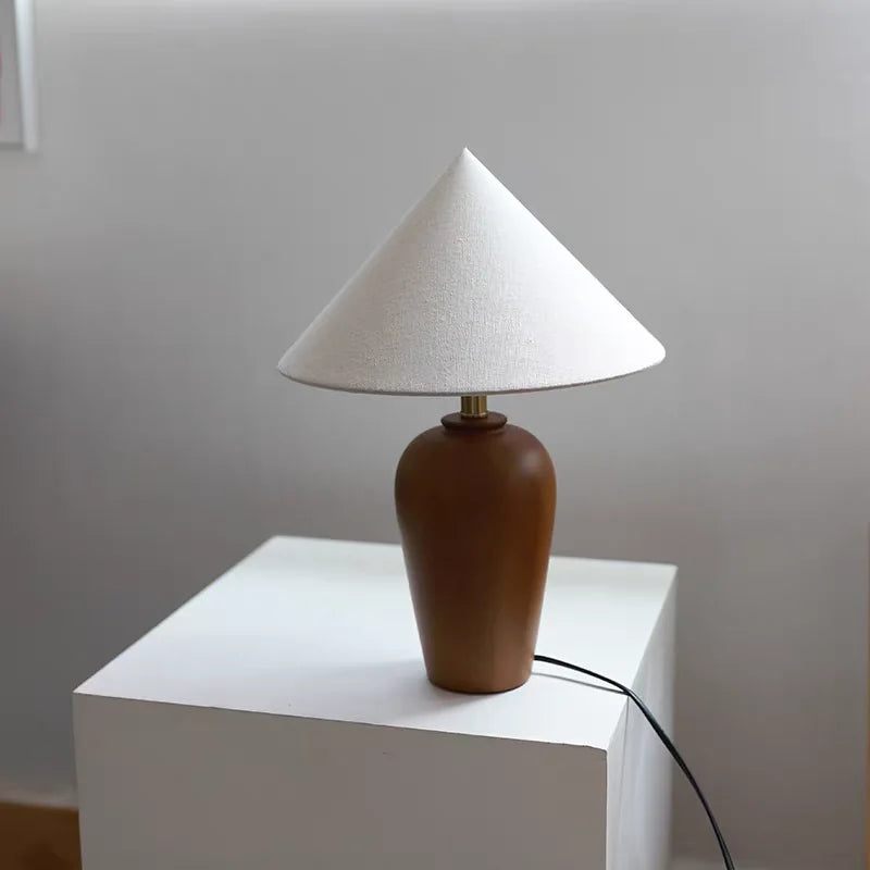 High-Quality Fabric Desk Lamp with Antique Wabi Sabi Style for Bedroom