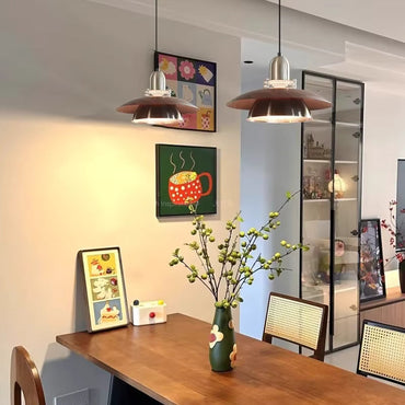 Amélie Aero Linear Wood and Metal Pendant