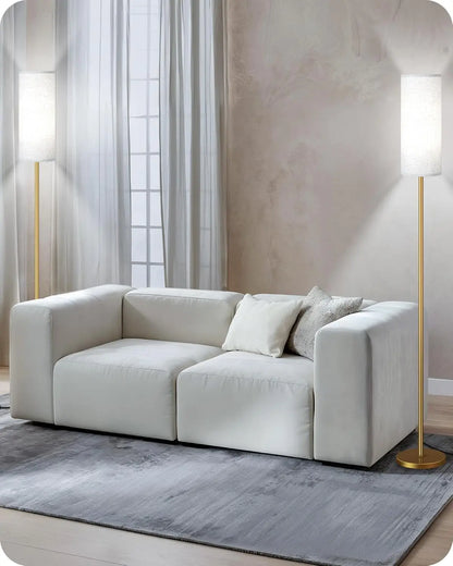 Sophie Modern Dimmable Dual Floor Lamp Set with Remote LED Standing Light