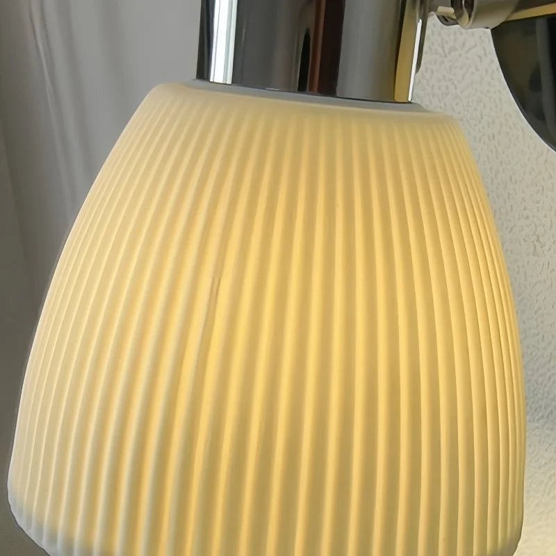 Élodie White Ceramic Iron LED Wall Lamp Switch Nordic