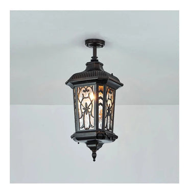 Sophie Outdoor Retro Ceiling Light Yellow Glass Waterproof