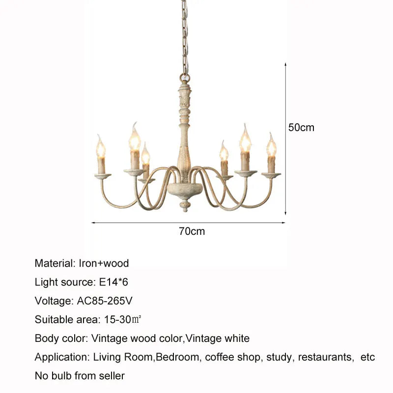 Élodie Vintage Wooden Pendant Light for Living & Dining Spaces