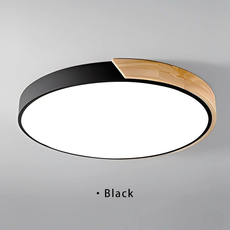 Camille Nordic Macaroon Wooden Circular LED Ceiling Light