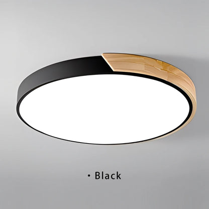 Camille Nordic Macaroon Wooden Circular LED Ceiling Light