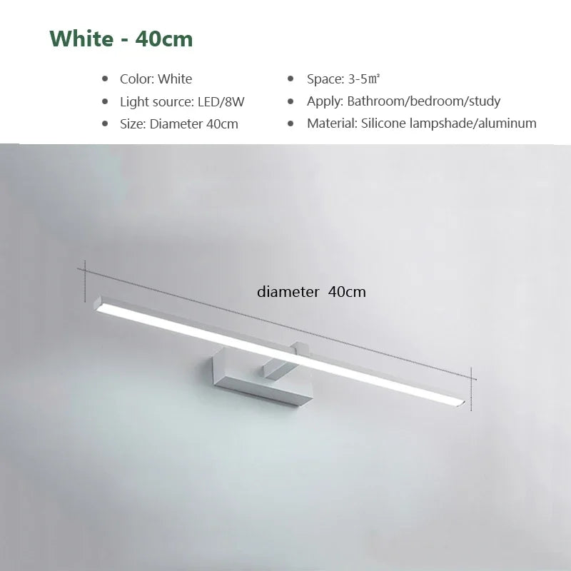 Élise Modern LED Bathroom Mirror Wall Lamp 3-Color Light
