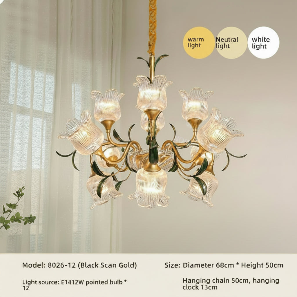 Élise French Retro Crystal Cream Flush Pendant Light