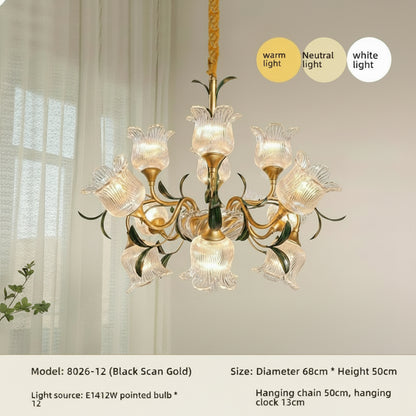 Élise French Retro Crystal Cream Flush Pendant Light
