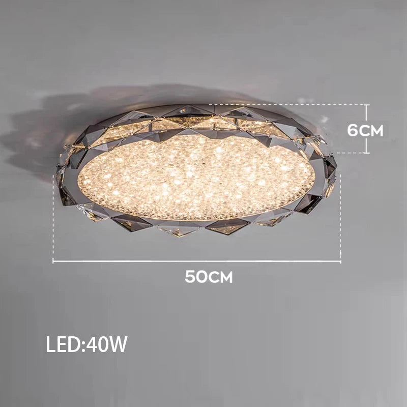 Élodie 2025 Modern Ring Crystal LED Dimmable Ceiling Chandelier Silver Decor Light