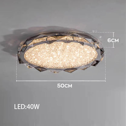 Élodie 2025 Modern Ring Crystal LED Dimmable Ceiling Chandelier Silver Decor Light