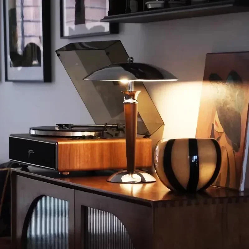 Noémie Wood & Chrome Desk Lamp