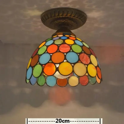 Colette Tiffany Colorful Glass Pendant Lamp Mediterranean
