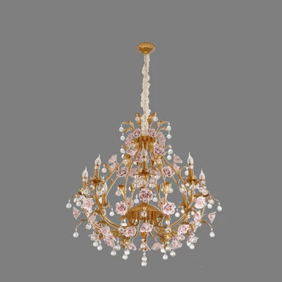 Sophie Multicolor Floral Crystal LED Chandelier Dining Room Light