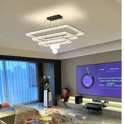 Modern LED Linear Pendant Chandelier – Minimalist Acrylic Ceiling Light for Living Room
