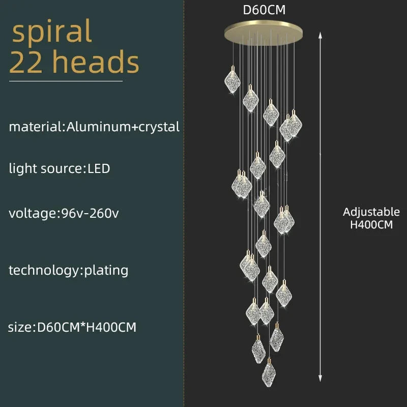 Isabelle Luxury Crystal LED Ceiling Chandelier