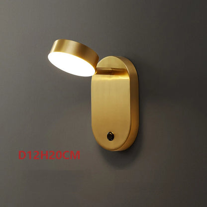 Camille Full Copper Rotating E27 Wall Reading Lamp With Switch