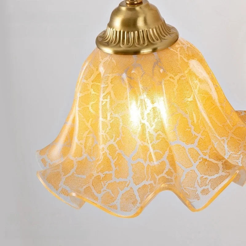 Amélie Nordic Glass Wood LED Wall Lamp Antique Brass