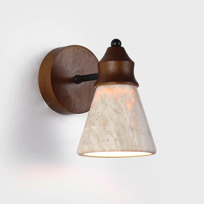 Élodie Travertine Stone Wall Lamp Nordic Bedroom Sconce