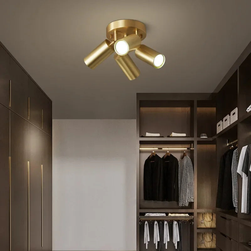 Juliette Postmodern Gold Adjustable GU10 Multi-Head Ceiling Spotlight