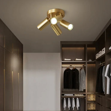 Juliette Postmodern Gold Adjustable GU10 Multi-Head Ceiling Spotlight