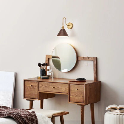 Élise Rotating Wooden Tone Wall Lamp E27 Retro Reading Sconce