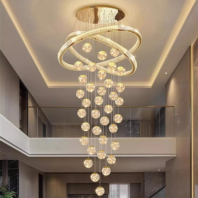 Aurielle Crystal Cascade Spiral Staircase Chandelier