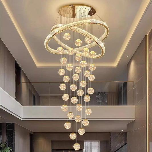 Aurielle Crystal Cascade Spiral Staircase Chandelier