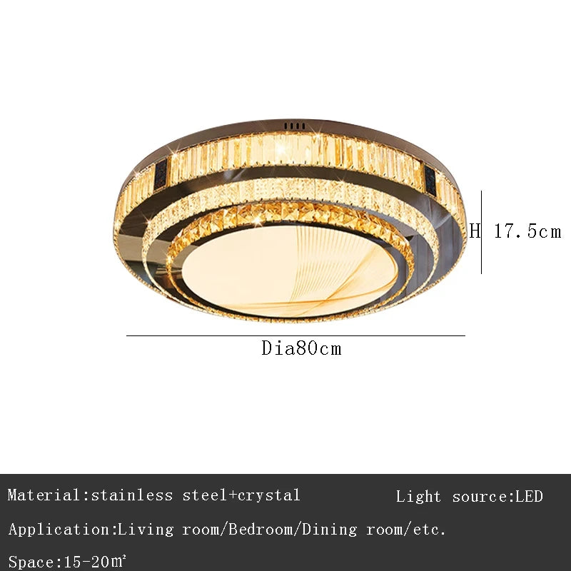 Celestia Gold Crystal Flush Mount LED Ceiling Light
