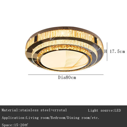 Celestia Gold Crystal Flush Mount LED Ceiling Light
