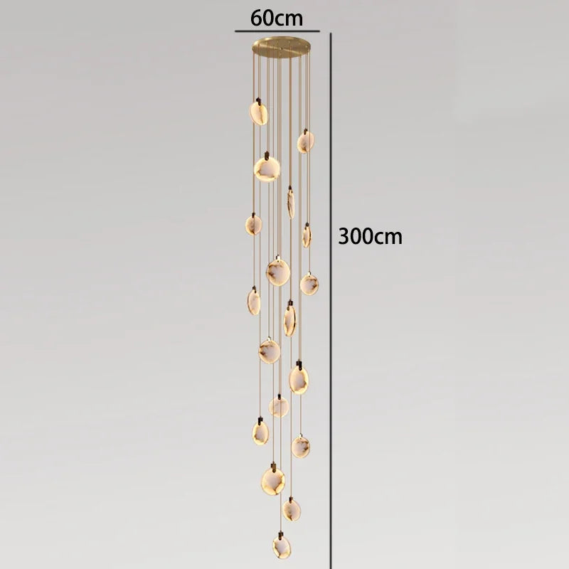 Amélie Modern Multi-Head LED Staircase Pendant Light