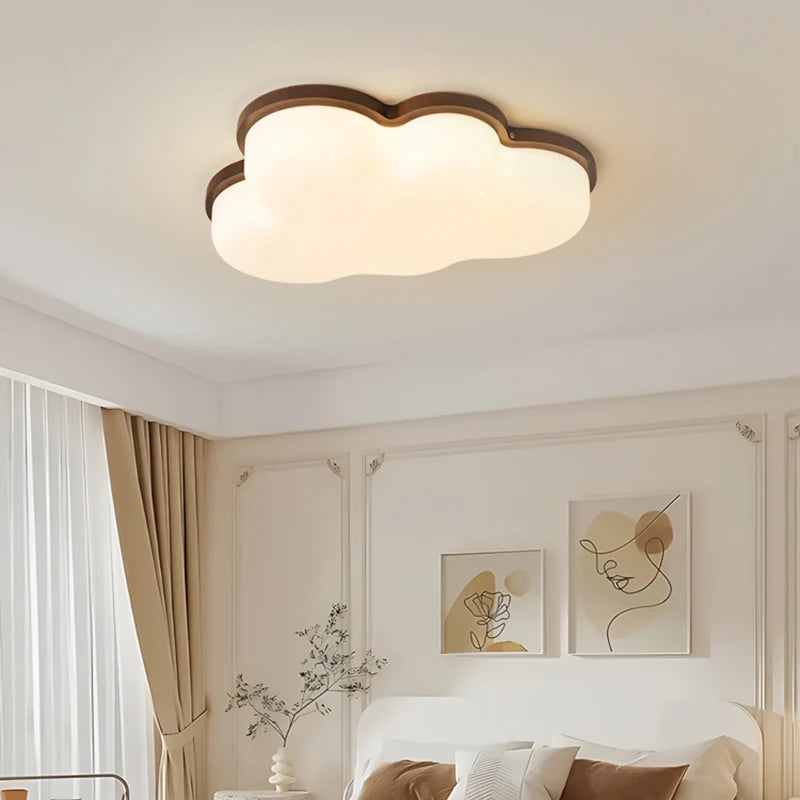 Amélie Wooden Cloud LED Ceiling Light Cream Style Kids Room