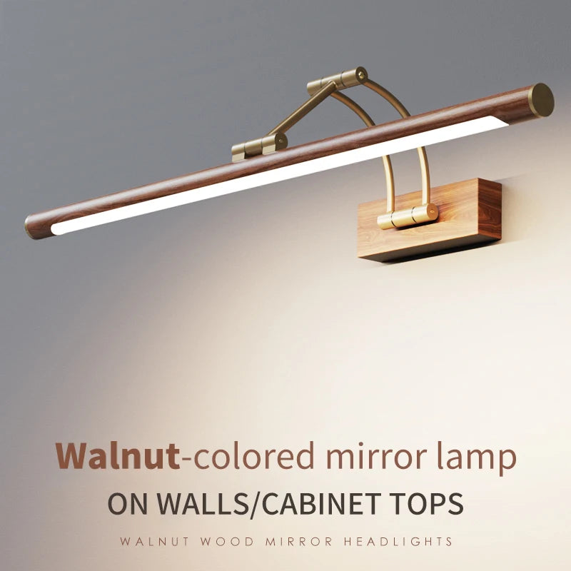 Élise Wood Grain Mirror Front LED Bathroom Light