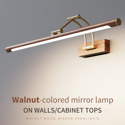 Élise Wood Grain Mirror Front LED Bathroom Light