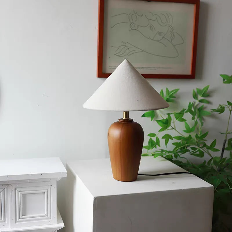 High-Quality Fabric Desk Lamp with Antique Wabi Sabi Style for Bedroom