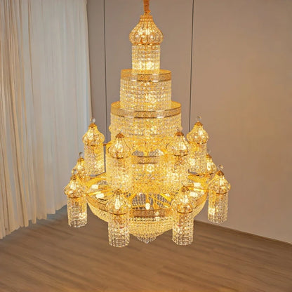 Isabelle Palace Crystal Chandelier Luxury Duplex Staircase Light