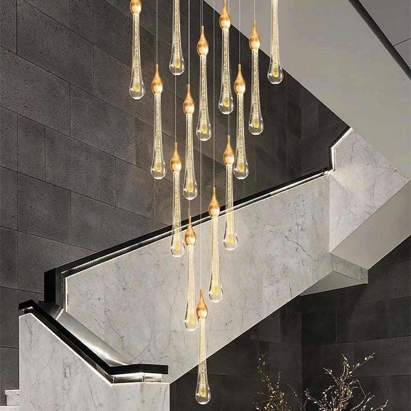 Geneviève Rotating Crystal LED Staircase Chandelier